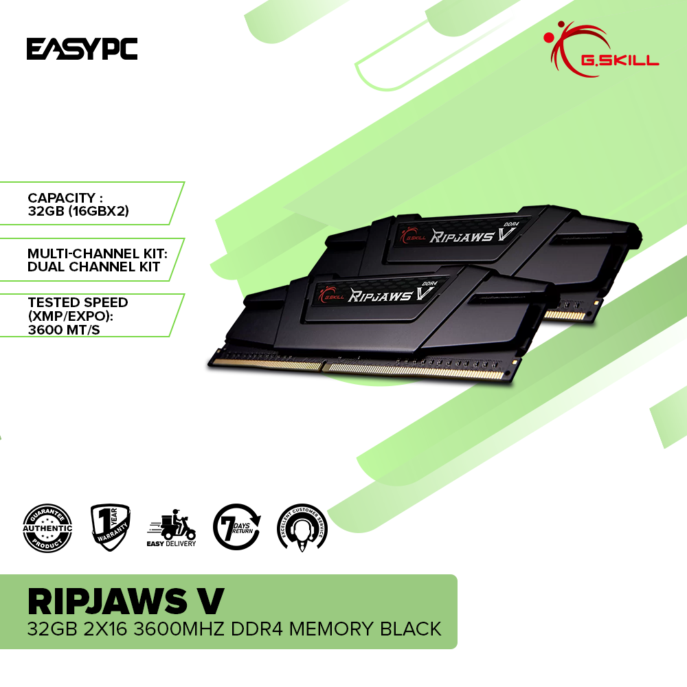 Оперативная память 16GB DDR4 3600MHz G.Skill Ripjaws V (F4-3600C16D-16GVKС) (2x8GB KIT)