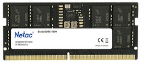 Оперативная память 16GB DDR5 4800MHz Netac Basic SO-DIMM (NTBSD5N48SP-16)