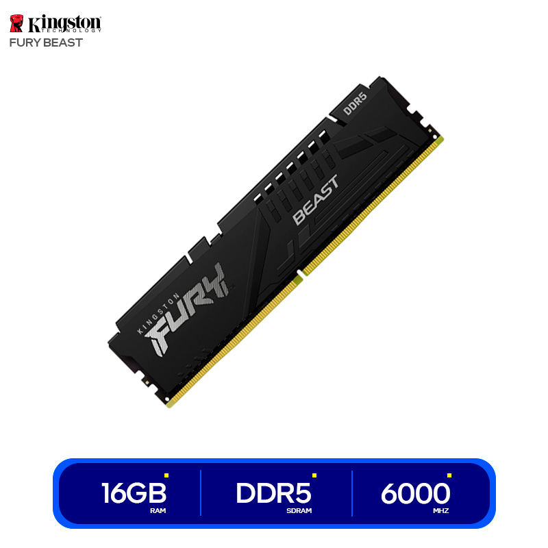 Оперативная память 16GB DDR5 6000MHz Kingston Fury Beast (KF560C36BBE2-16-SP) OEM