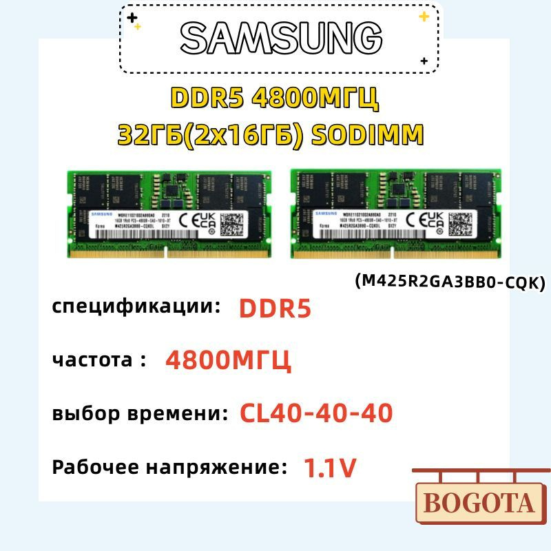 Оперативная память 32GB DDR5 4800MHz AMD SO-DIMM (R5532G4800S2S-U)