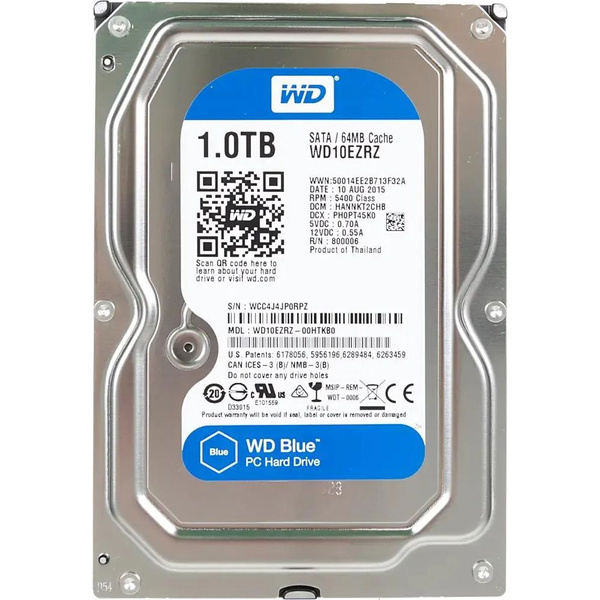 Жёсткий диск 1TB SATA-III WD Blue (WD10EZEX)