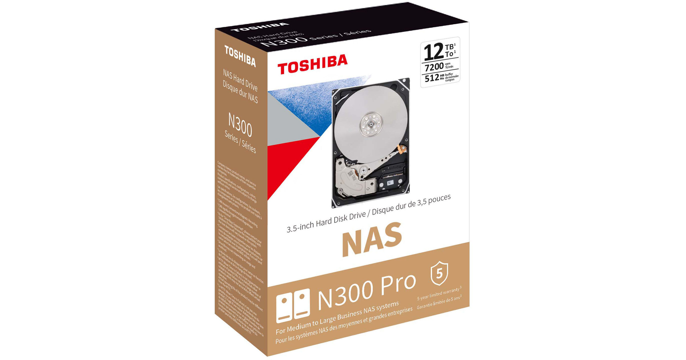 Жёсткий диск 12TB SATA-III Toshiba N300 Pro NAS (HDWG51CXZSTB)