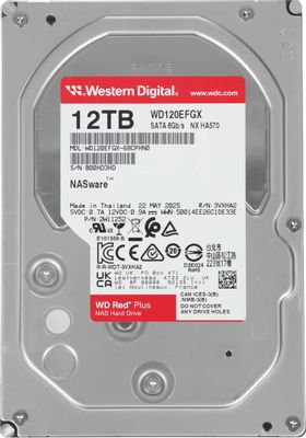 Жёсткий диск 12TB SATA-III WD Red Plus (WD120EFGX)