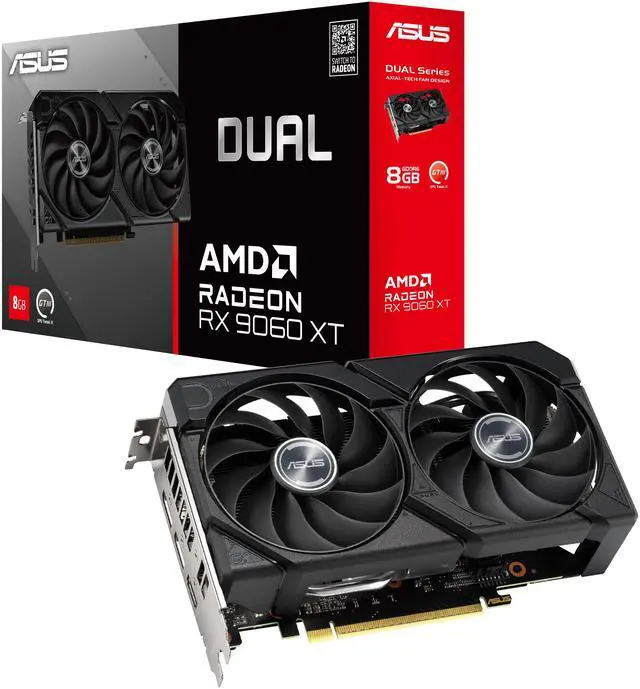 Видеокарта AMD Radeon RX 9060 XT ASUS 16GB (DUAL-RX9060XT-16G-WHITE)