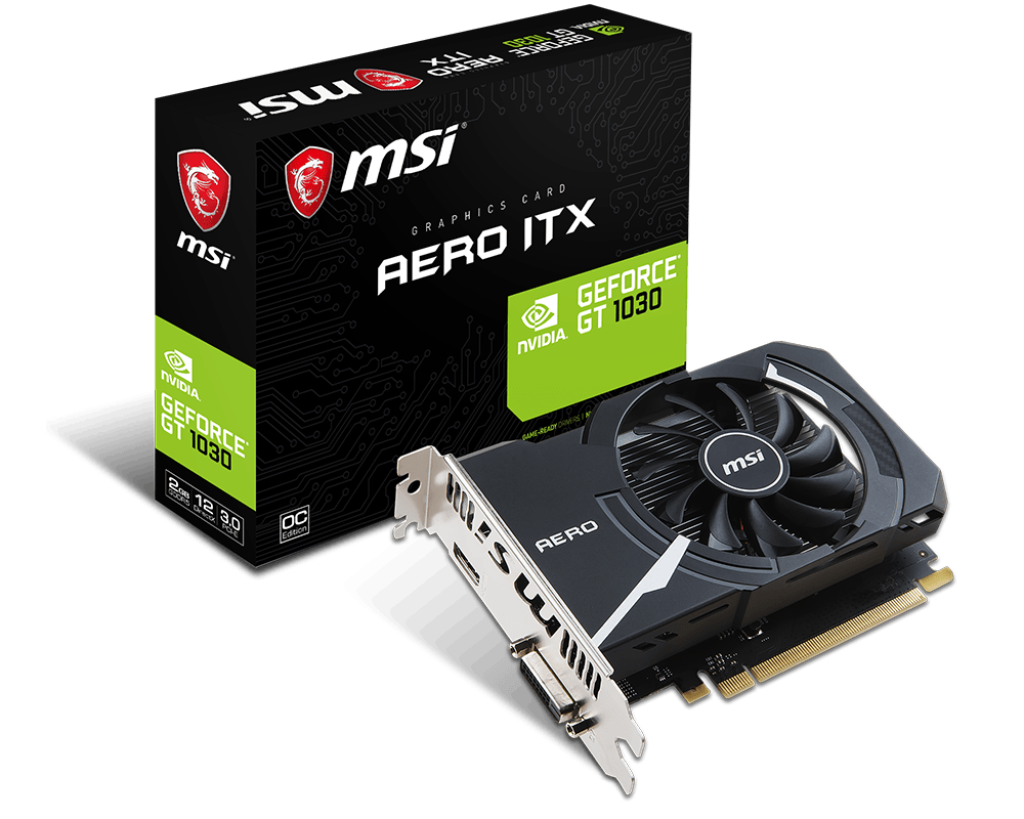 Видеокарта NVIDIA GeForce GT 1030 MSI 4GB (GT 1030 AERO ITX 4GD4 OC)