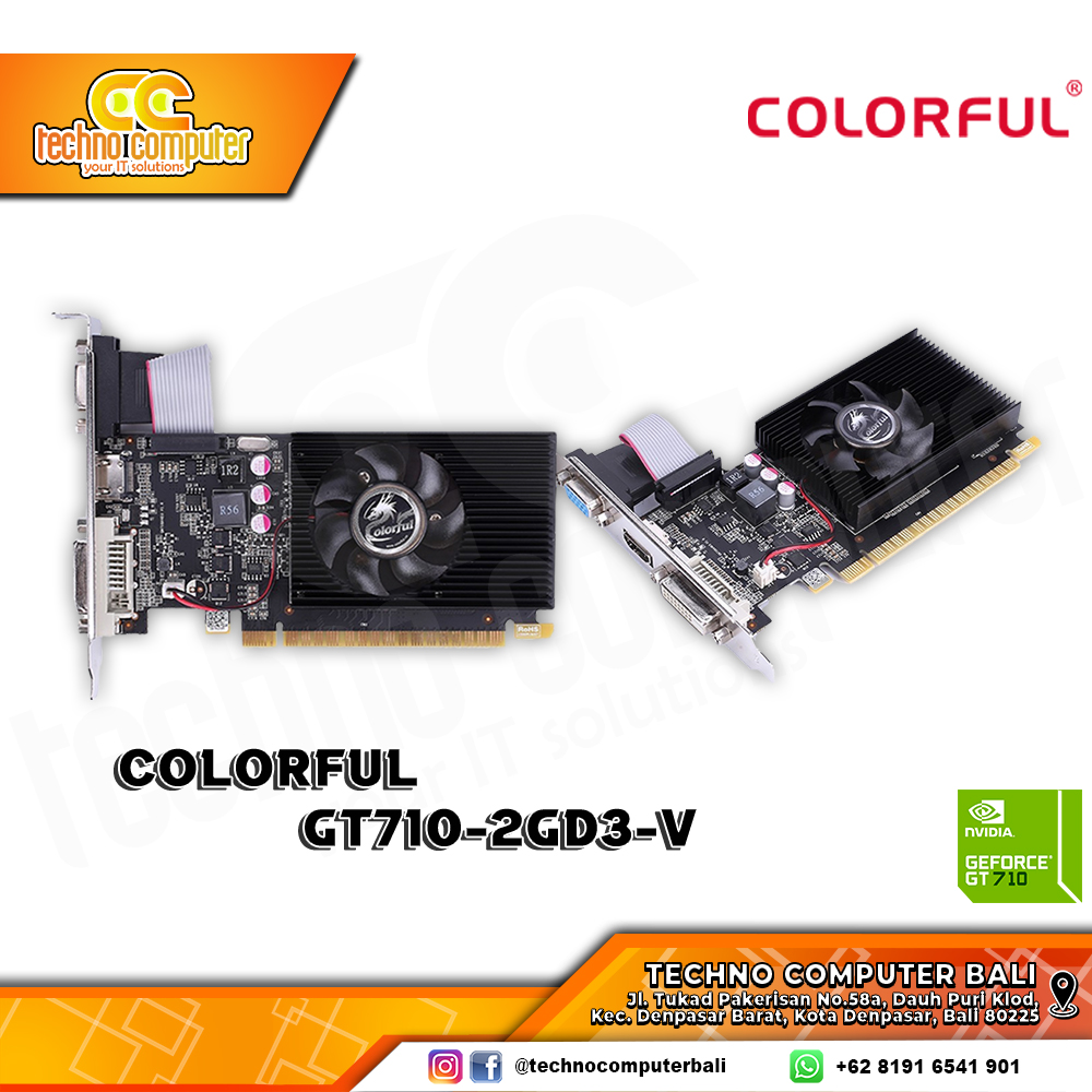 Видеокарта NVIDIA GeForce GT 710 Colorful 2GB (GT710-2GD3-V)