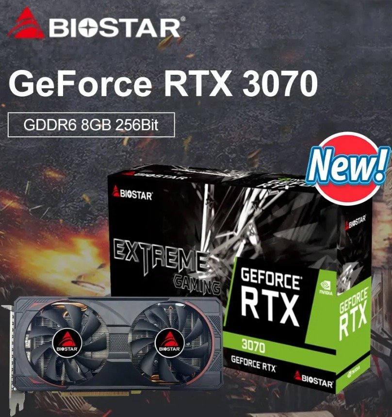 Видеокарта NVIDIA GeForce RTX 3070 Biostar 8GB (VN3706RM82)