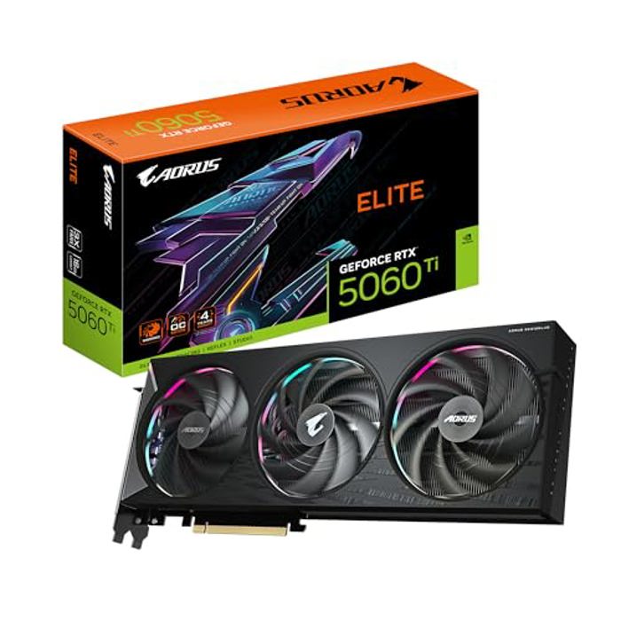 Видеокарта NVIDIA GeForce RTX 5060 Ti Gigabyte AORUS ELITE OC 16GB (GV-N506TAORUS E-16GD)