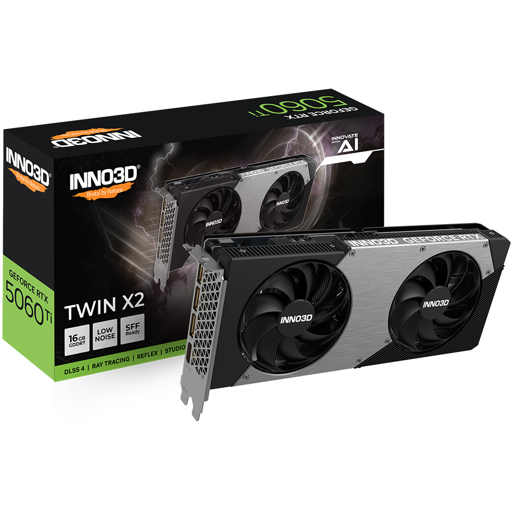 Видеокарта NVIDIA GeForce RTX 5060 Ti INNO3D Twin X2 8GB (N506T2-08D7-193075N)