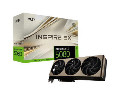 Видеокарта NVIDIA GeForce RTX 5080 MSI 16GB (RTX 5080 16G INSPIRE 3X)