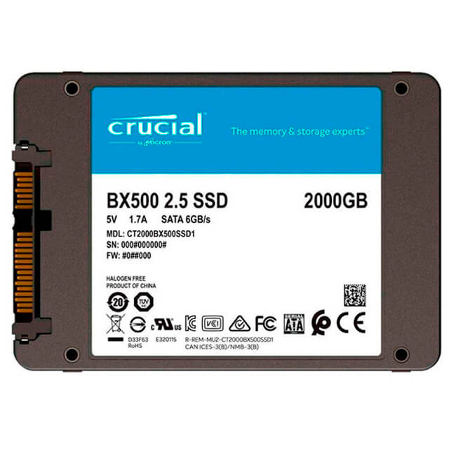 Накопитель SSD 2TB Crucial BX500 (CT2000BX500SSD1)