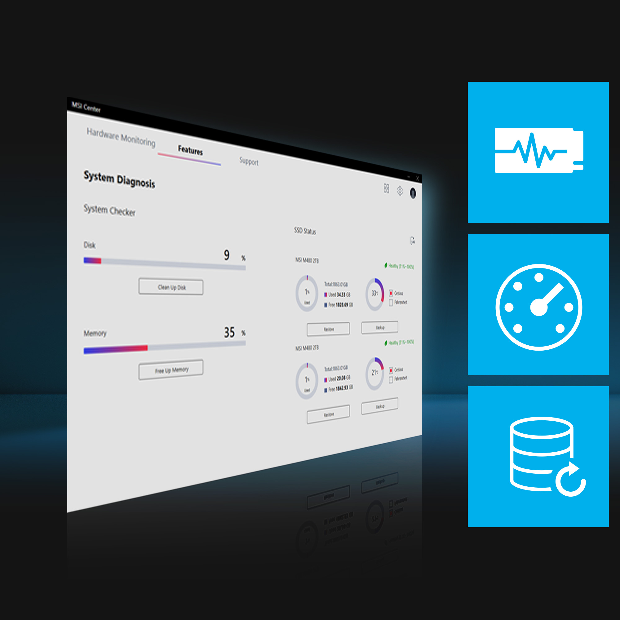 Накопитель SSD 4TB MSI SPATIUM M580 FROZR (SPATIUM M580 PCIe 5.0 NVMe M.2 FROZR 4TB)