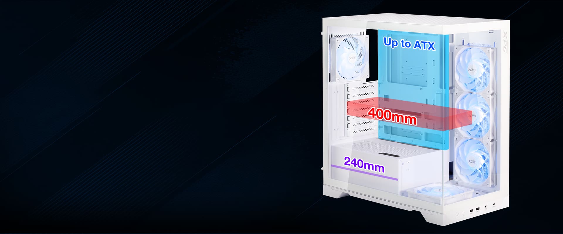 Корпус ADATA XPG INVADER X White (INVADERXMT-WHCWW)