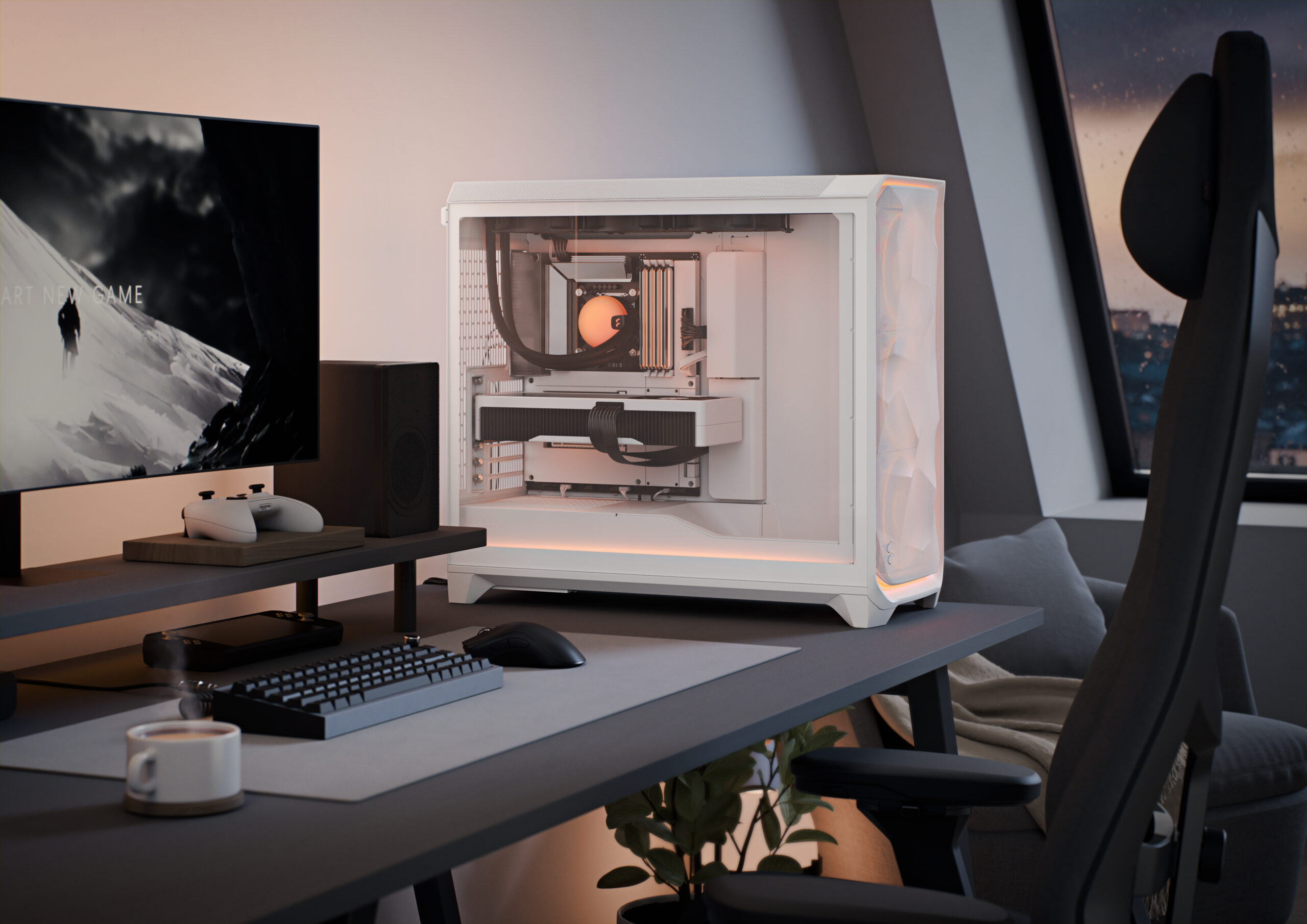 Корпус Fractal Design Meshify 3 XL White Ambience Pro RGB TG Clear Tint