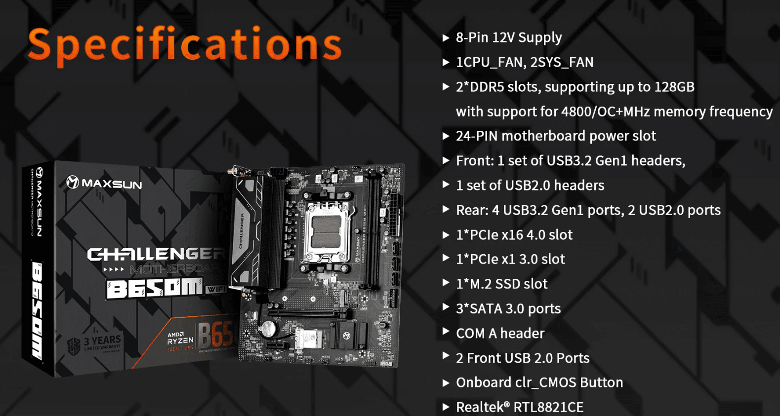 Материнская плата Maxsun Challenger B650M WIFI V2