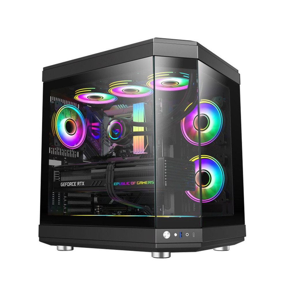 Корпус PowerCool S1008BK-2U3C Black