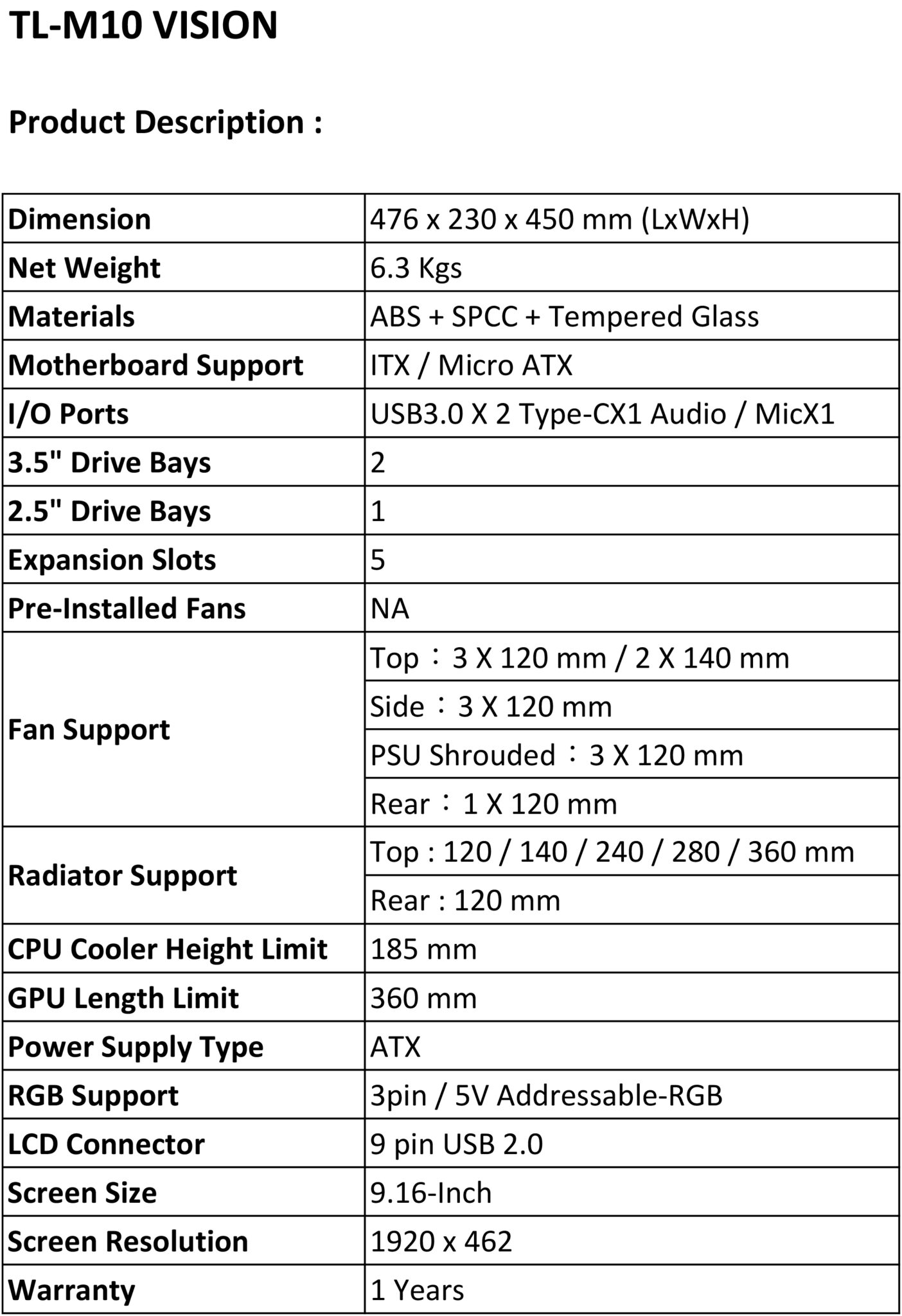 Корпус Thermalright M10 FAN4-M White