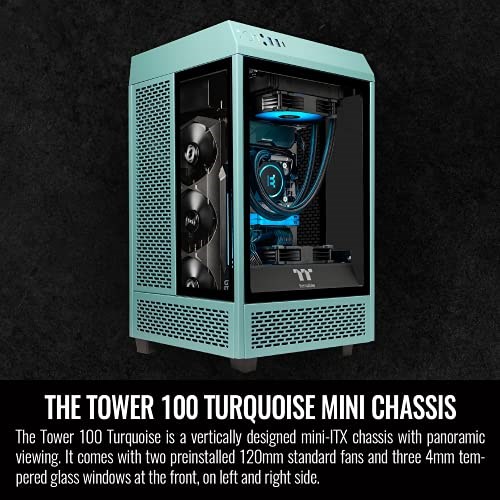 Корпус Thermaltake The Tower 100 Turquoise (CA-1R3-00SBWN-00)