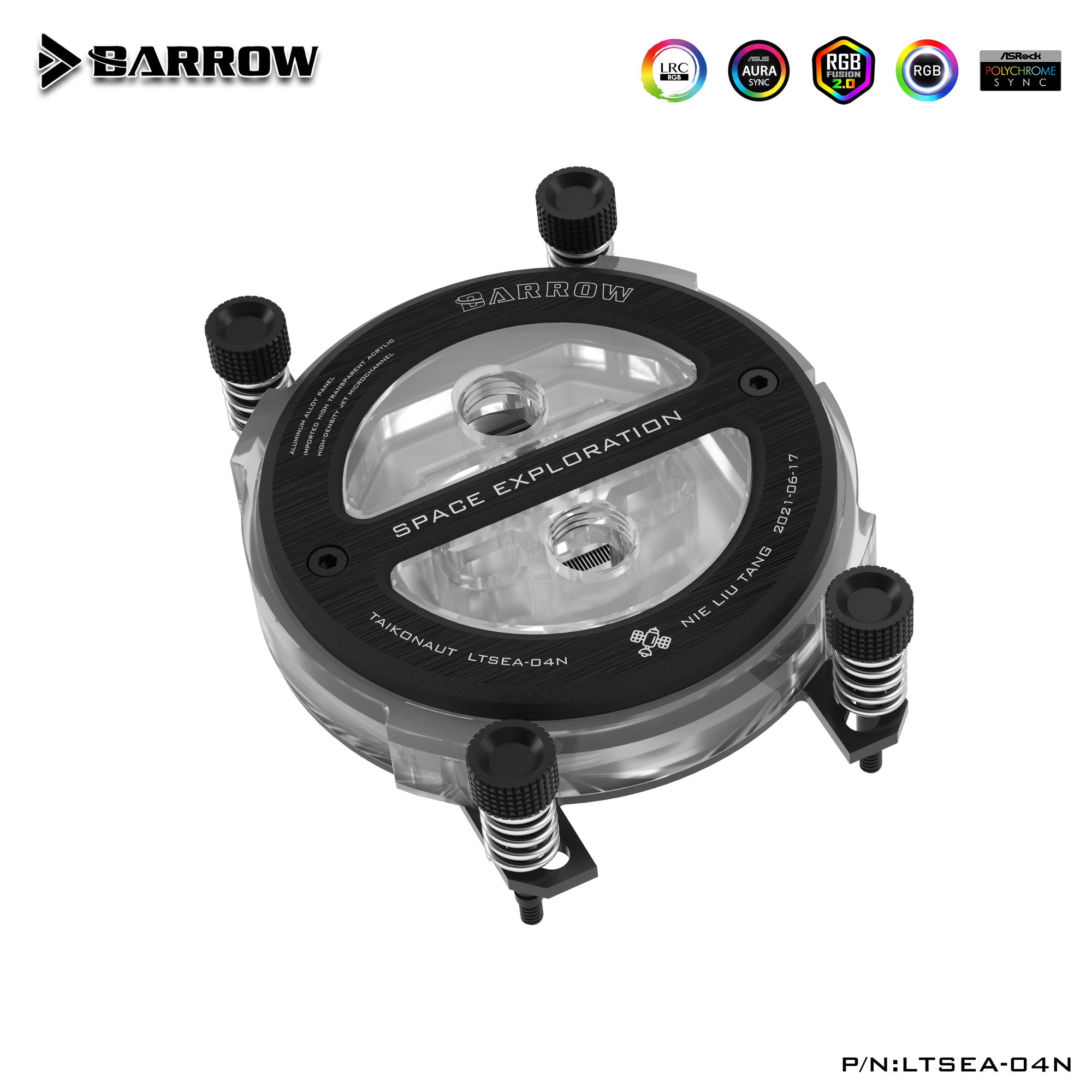 Водоблок для процессора Barrow LTSE-04I Acryl Titanium Grey (BA3030)