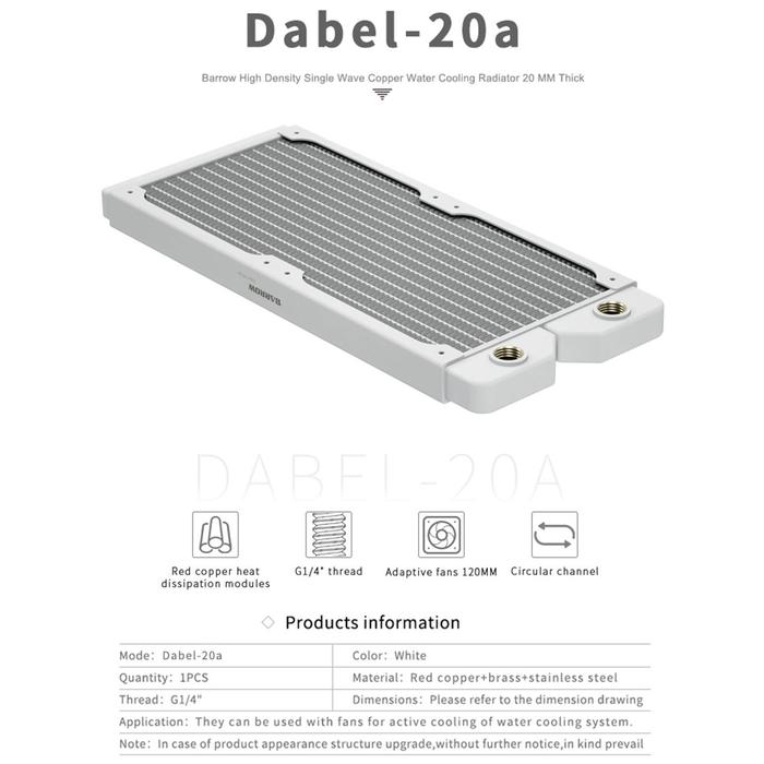 Радиатор для СЖО Barrow Dabel-20a 240 White (BA3071)