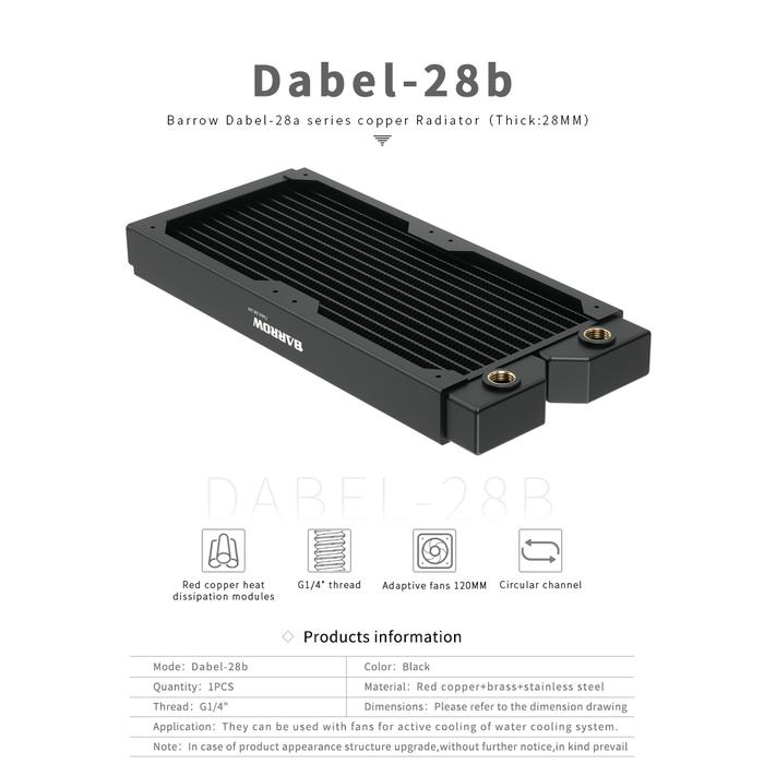 Радиатор для СЖО Barrow Dabel-28b 480 Black (BA2942)