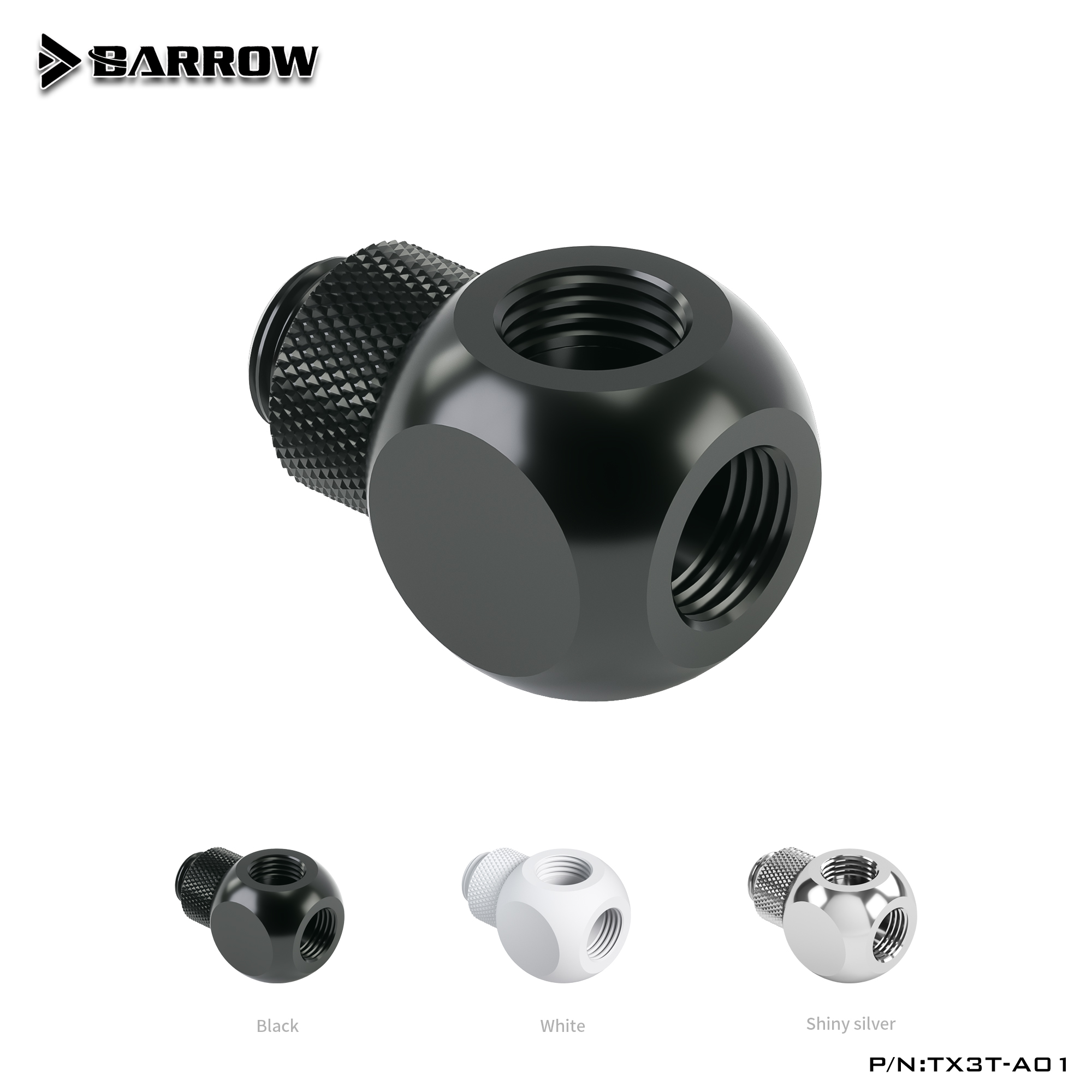 Разветвитель для СЖО Barrow TX3T-A01 Silver (BA0047)