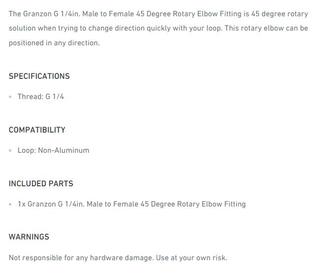 Угловой адаптер для СЖО Bykski Granzon GD-45 Silver (C10-0511)