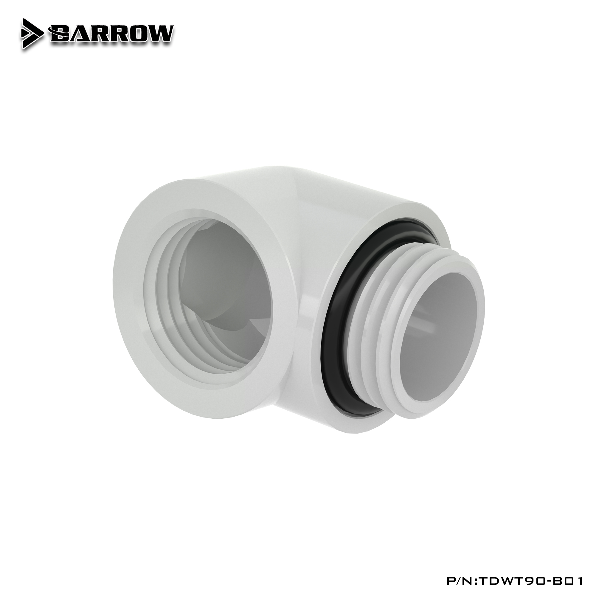 Угловой фитинг для СЖО Barrow TDWT90-B01 Black (BA1386)