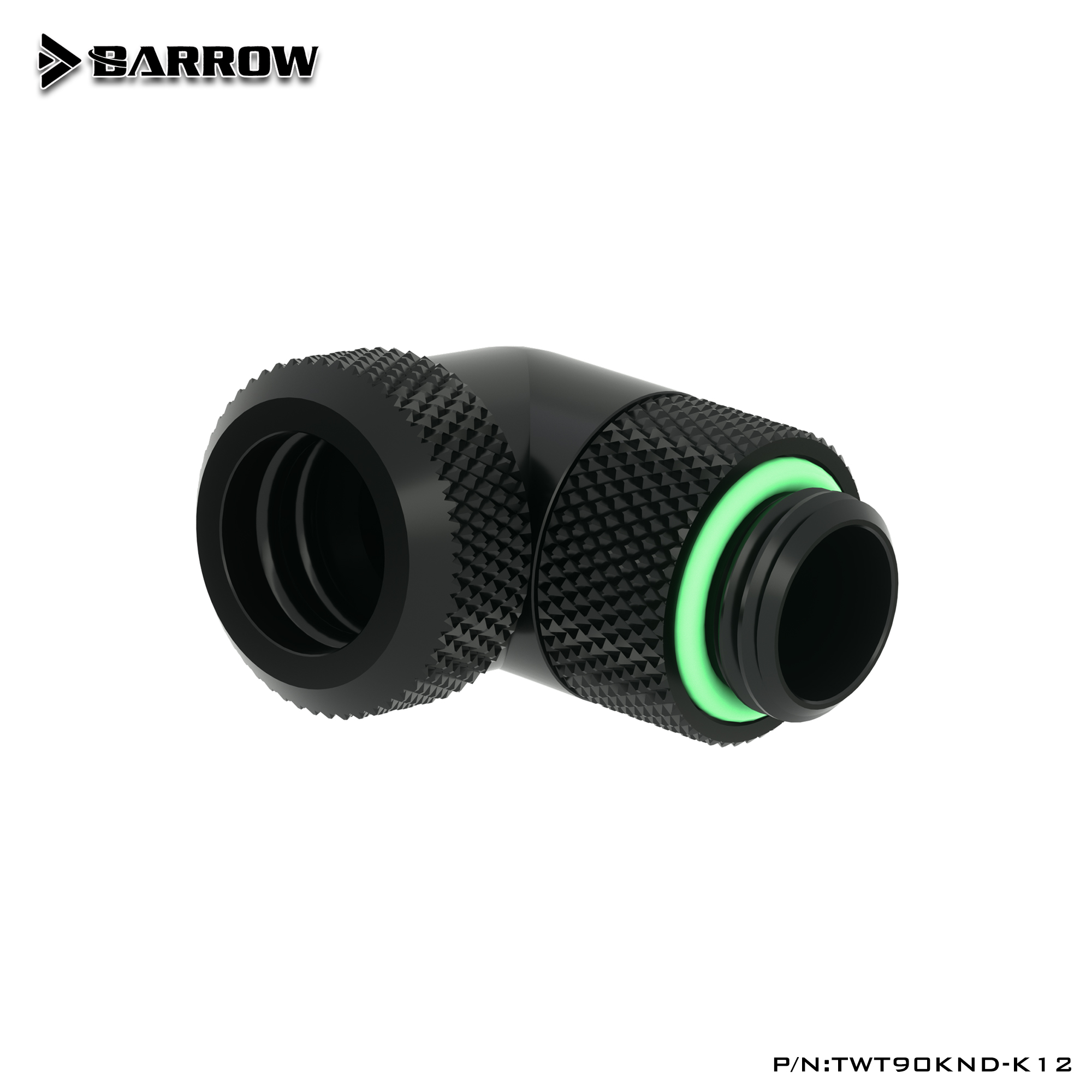 Угловой фитинг для СЖО Barrow TWT90KND-K12 Black (BA2025)