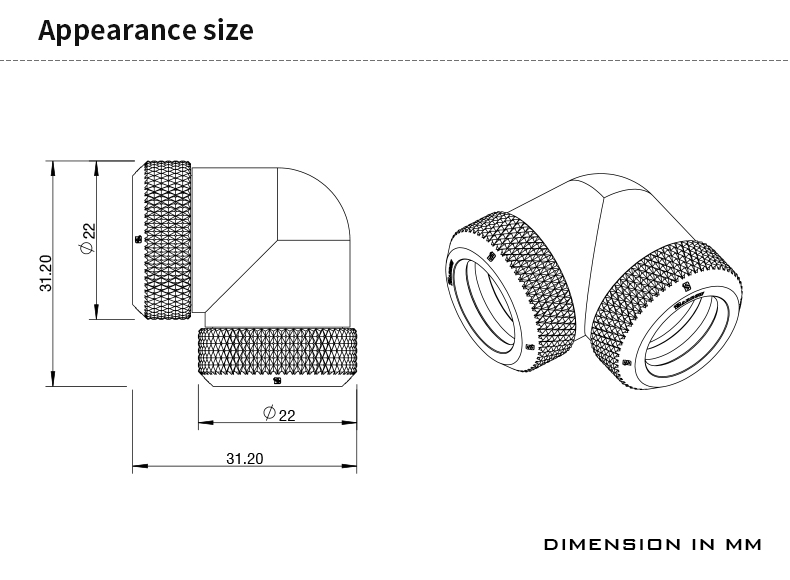 Угловой фитинг для СЖО Barrow TWT90KNS-K14 Silver (BA2038)