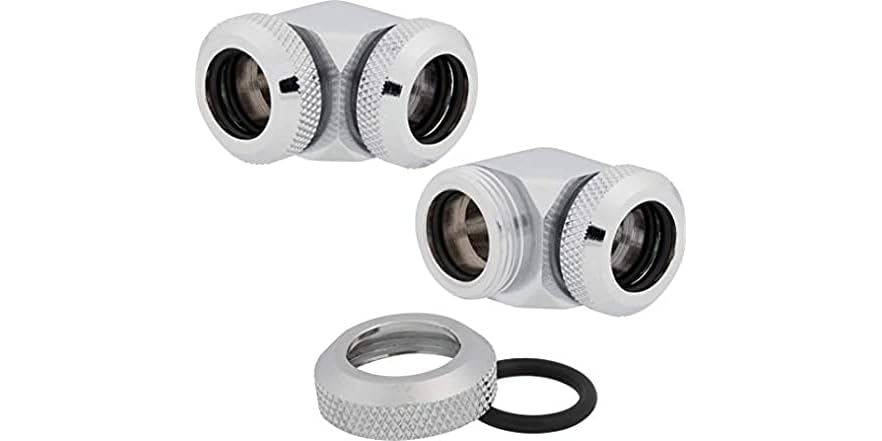 Угловой фитинг для СЖО Corsair Hydro X Series XF Hardline 2-pack 90° Angled 14mm OD compression Gold