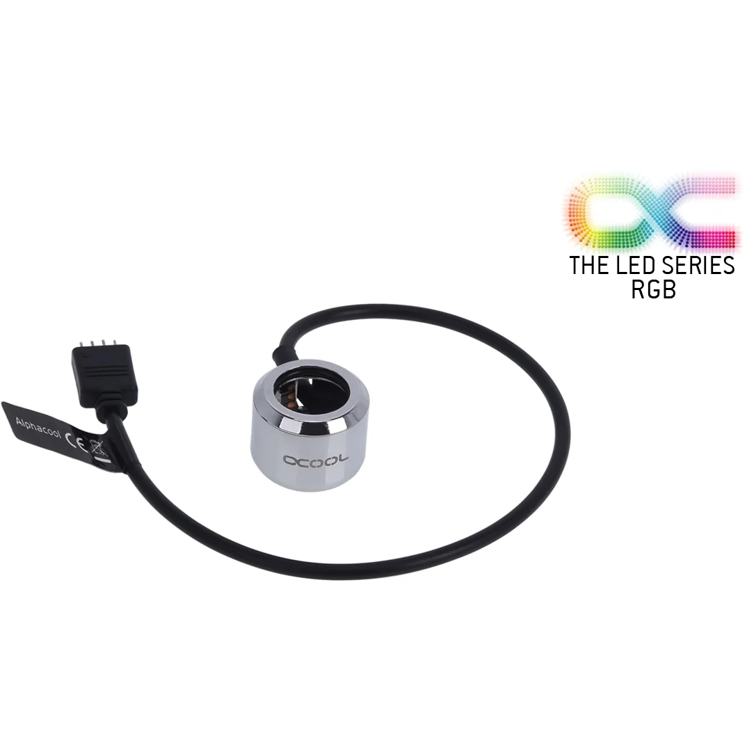 Фитинг Alphacool Aurora HardTube LED ring 16mm chrome - RGB (15354)