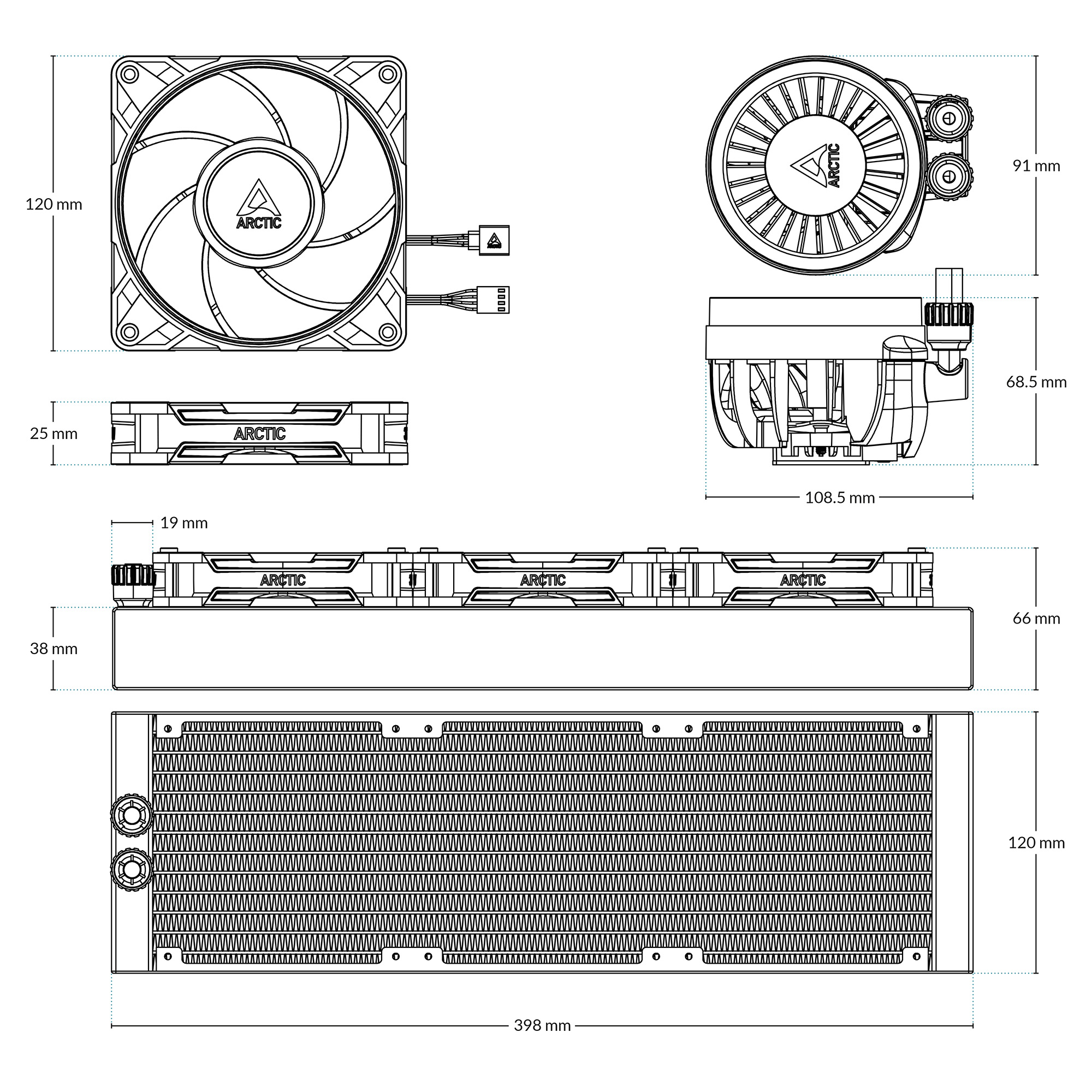 Система жидкостного охлаждения Arctic Liquid Freezer III Pro 360 ARGB White