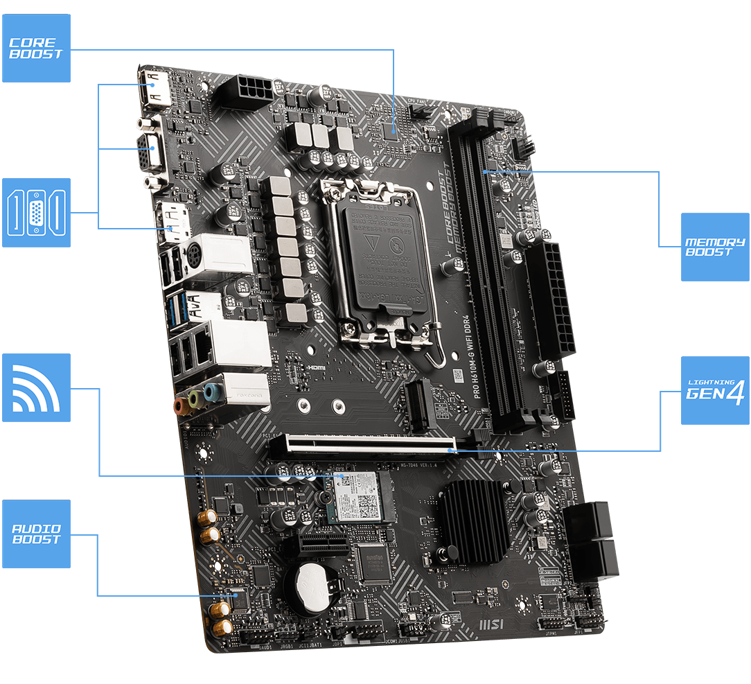 Материнская плата MSI PRO H610M-G WIFI