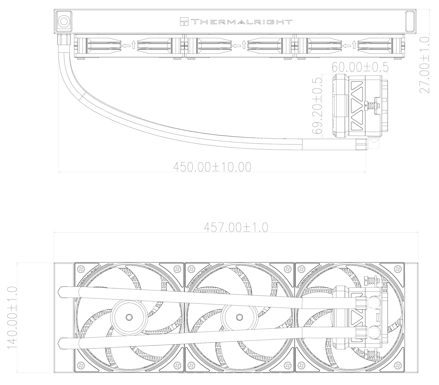 Система жидкостного охлаждения Thermalright Frozen Warframe 420 Black ARGB