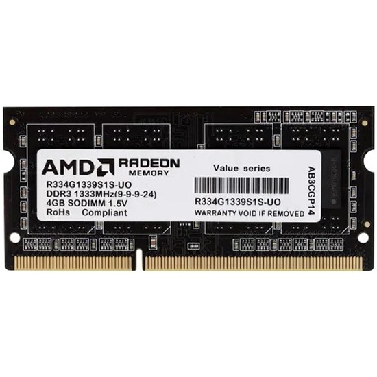 Оперативная память 4GB DDR-III 1333MHz AMD SO-DIMM (R334G1339S1S-UO) OEM