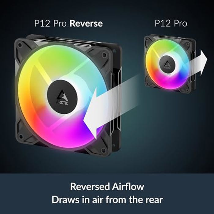 Вентилятор для корпуса Arctic P12 Pro Reverse A-RGB Black (3 шт.)