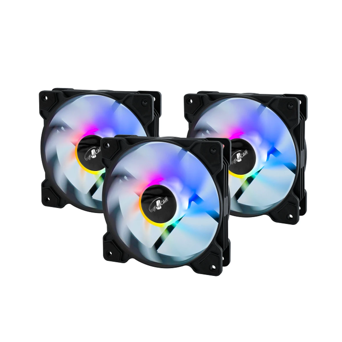 Вентилятор для корпуса Eurocase EU FN120 FRGB 8 Molex Black (3 шт.)