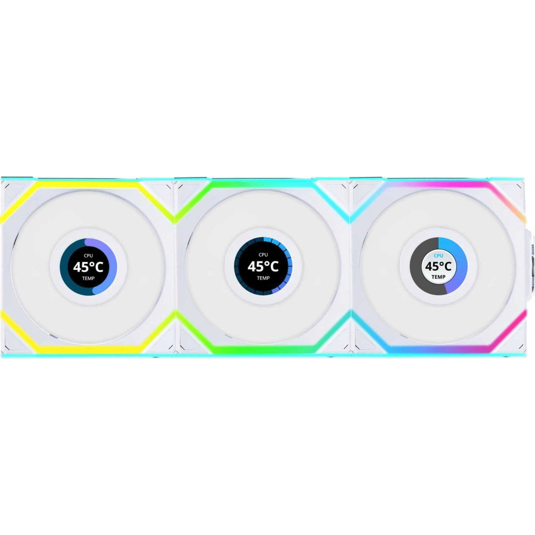 Вентилятор для корпуса Lian Li UNI Fan SL Wireless LCD 120 Reverse Blade White (3 шт.)