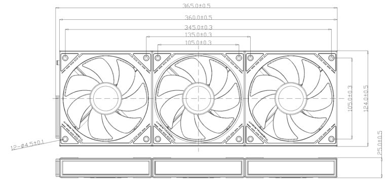 Вентилятор для корпуса Thermalright TL-M12Q-S (3 шт.)