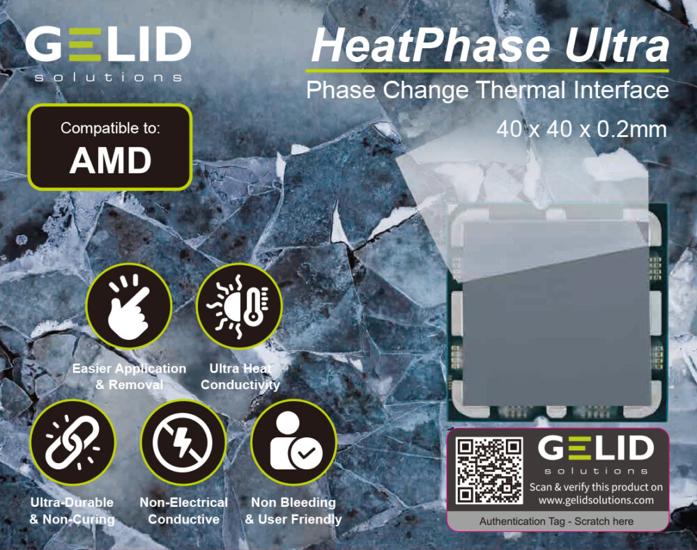 Термопрокладка GELID Heatphase Ultrapad AMD 40x40мм