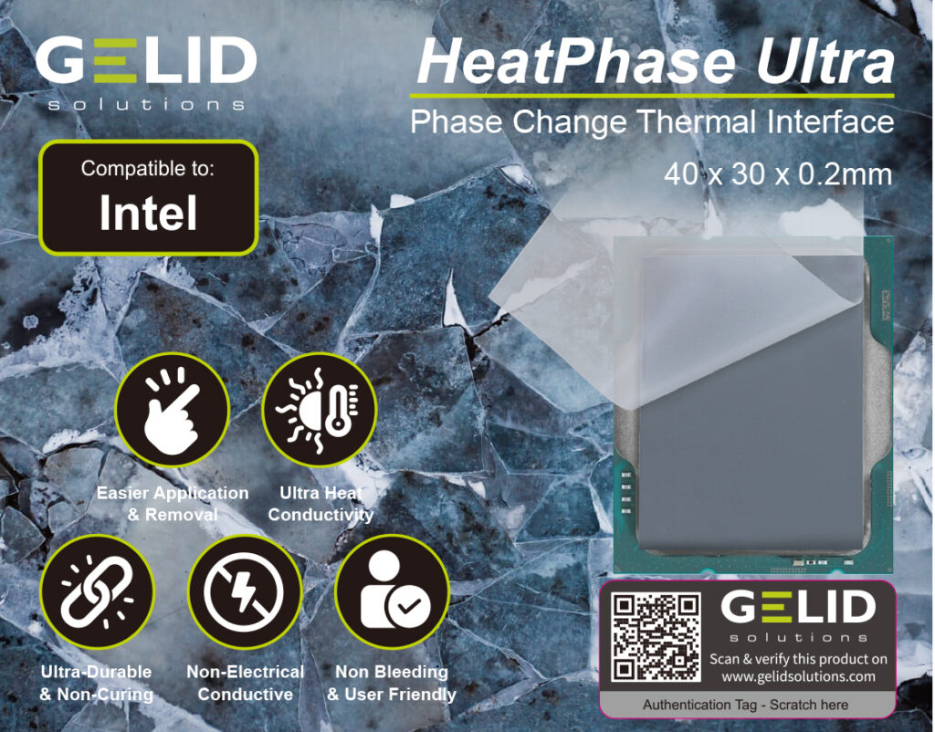Термопрокладка GELID Heatphase Ultrapad Intel, 30x40мм