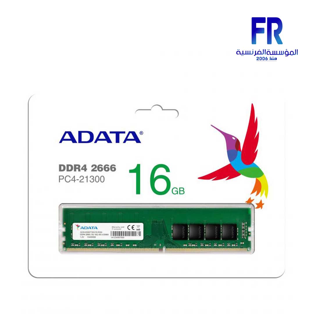 Оперативная память 16GB DDR4 2666MHz ADATA (AD4U266616G19-BGN) OEM